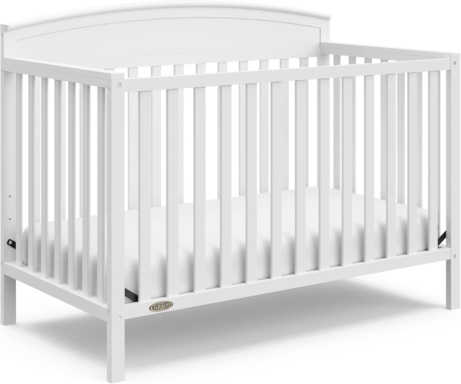 Graco Benton 5-in-1 Convertible Crib (White) – GREENGUARD Gold Certified, Converts from Baby Crib to Toddler Bed, Daybed and Full-Size Bed, Fits Standard Full-Size Crib Mattress