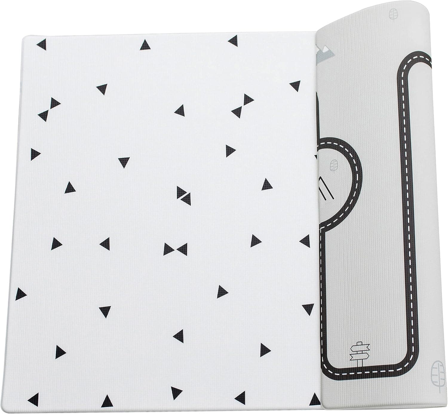 LITTLE Bot Ofie Mat, soft baby play mat, 2m x 1.4m (6.5ft x 4.5ft), durable and non-toxic (Country road & Triangle, Large)
